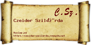 Czeider Szilárda névjegykártya